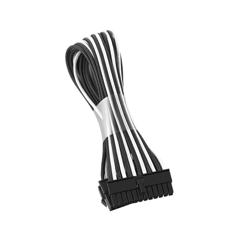 CableMod Classic ModFlex Sleeved ATX 24-pin Extension (Black + White, 30cm)